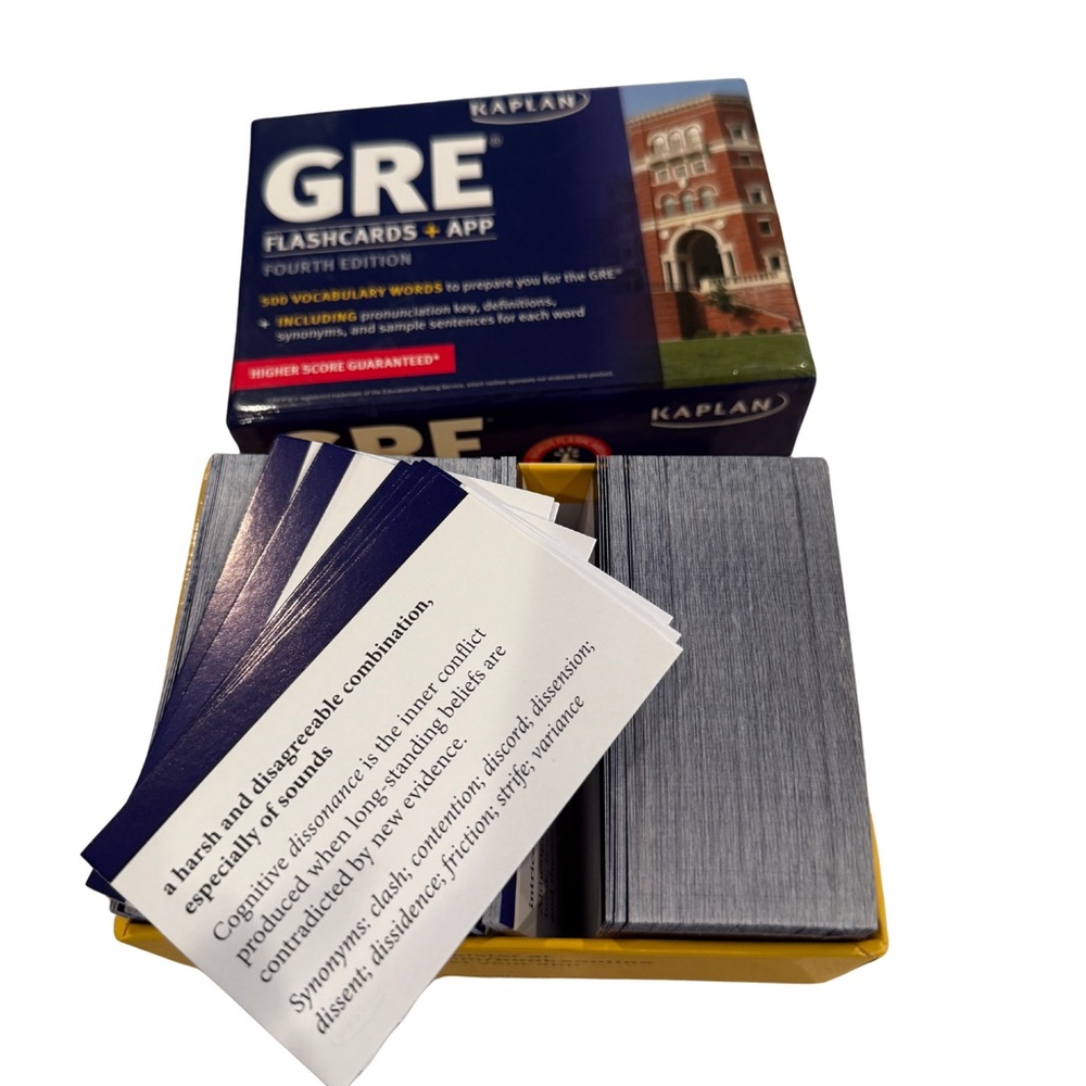Kaplan GRE Flashcards Set - Blue and Yellow